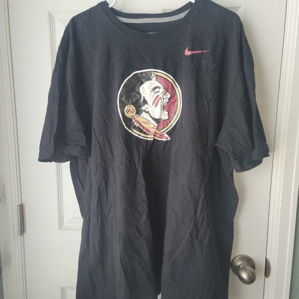 Mens Nike FSU Florida State Seminoles Short Sleeve Crew Neck Athletic Cut XXL